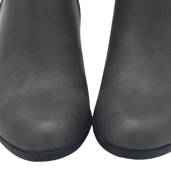 Laura Ashley Grey Reptile Print SIce Buckle Vegan Booties with Almond Toe size 7 - Picture 7 of 16